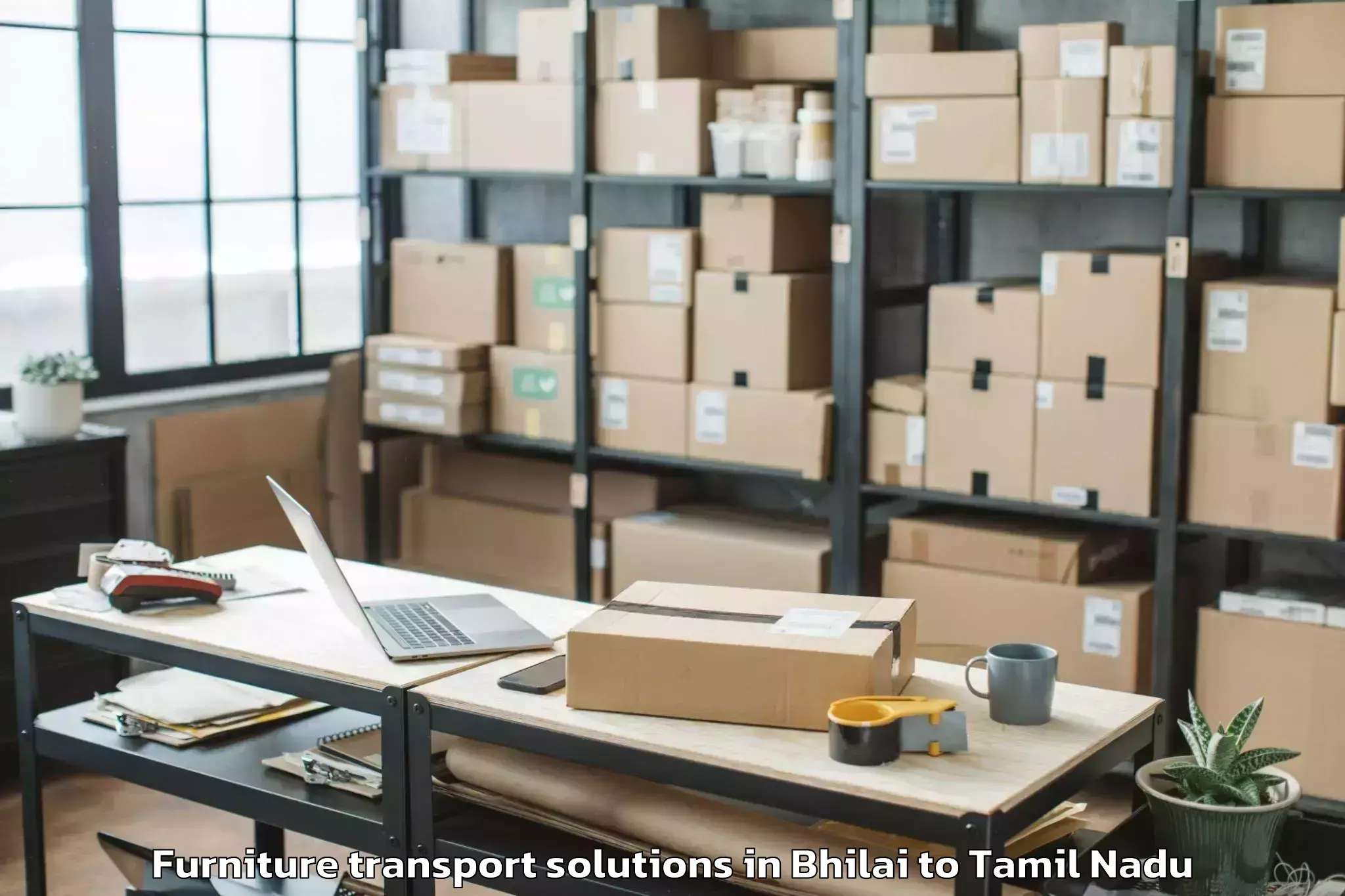 Professional Bhilai to Elumalai Furniture Transport Solutions